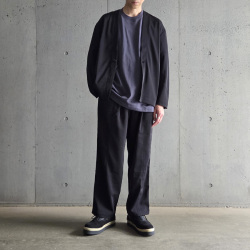 LAMOND (ラモンド) LM-P-130-TW [Twill Twist Center Seam Pants] ツイル ツイスト センターシーム イージーパンツ (BLACK) (DARK BROWN)