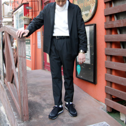 LAMOND (ラモンド) LM-P-126-PR [STRETCH EASY TROUSERS/SET UP] ストレッチ イージートラウザーズ (BLACK)