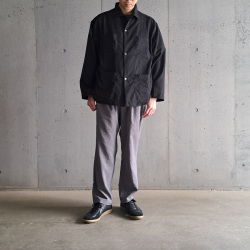 LAMOND (ラモンド) [LM-P-101] LAMOND - NEW SEMI WIDE SHARI PANTS  /シャリパンツ (CHAMBRAY BLACK) (BLUE GRAY)