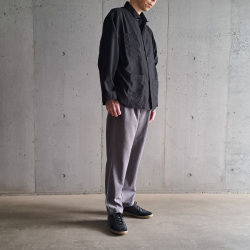 LAMOND (ラモンド) [LM-P-101] LAMOND - NEW SEMI WIDE SHARI PANTS  /シャリパンツ (CHAMBRAY BLACK) (BLUE GRAY)