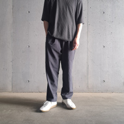 LAMOND (ラモンド) [LM-P-101] LAMOND - NEW SEMI WIDE SHARI PANTS  /シャリパンツ (CHAMBRAY BLACK) (BLUE GRAY)