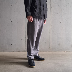 LAMOND (ラモンド) [LM-P-101] LAMOND - NEW SEMI WIDE SHARI PANTS  /シャリパンツ (CHAMBRAY BLACK) (BLUE GRAY)