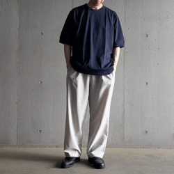 LAMOND (ラモンド) [LM-P-101-UM]  NEW SEMI WIDE SHARI PANTS  /シャリパンツ (CHAMBRAY BLACK) (ASH GRAY)