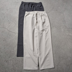 LAMOND (ラモンド) [LM-P-101-UM]  NEW SEMI WIDE SHARI PANTS  /シャリパンツ (CHAMBRAY BLACK) (ASH GRAY)