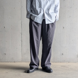 LAMOND (ラモンド) [LM-P-101-UM]  NEW SEMI WIDE SHARI PANTS  /シャリパンツ (CHAMBRAY BLACK) (ASH GRAY)