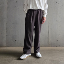 LAMOND (ラモンド) LM-P-130-TW [Twill Twist Center Seam Pants] ツイル ツイスト センターシーム イージーパンツ (BLACK) (DARK BROWN)