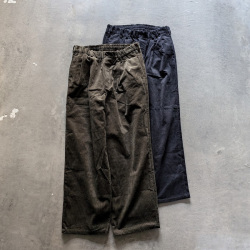 LAMOND (ラモンド) LM-P-137-CDY  [Corduroy Standard Wide Pants] コーデュロイスタンダードワイドイージーパンツ (BLACK) (DARK MOSS)