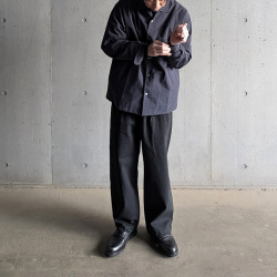 LAMOND (ラモンド) LM-S-097-LI [ COTTON/LINEN WASHER JACKET ] コットン/リネン ワッシャー シャツ ジャケット (SUMIKURO) (SAX GRAY)