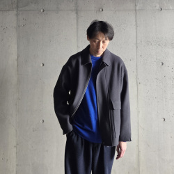 LAMOND (ラモンド) LM-O-131 [ DOUBLE WEAVE WOOL BLOUSON ] ダブル ウィーブ ウール ブルゾン (MOSS CHARCOAL)