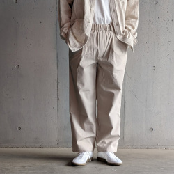 LAMOND (ラモンド) LM-P-137 TWI [ORGANIC COTTON HIGH TWIST STANDARD WIDE PANTS] オーガニックコットン ハイツイスト ワイドイージーパンツ (ECRU)