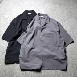 LAMOND (ラモンド) LM-S-083 [SHARI SHIRTS] オープンカラー S/S シャツ (BLACK) (CHARCOAL)