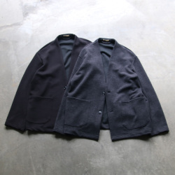 LAMOND (ラモンド) LM-O-113-TM [THERMO TWILL NO COLLAR JACKET] サーモツイル ノーカラージャケット (CHARCOAL)