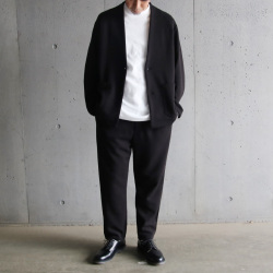 LAMOND (ラモンド) LM-O-113-TM [THERMO TWILL NO COLLAR JACKET] サーモツイル ノーカラージャケット (BLACK)