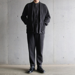 LAMOND (ラモンド) LM-O-113-TM [THERMO TWILL NO COLLAR JACKET] サーモツイル ノーカラージャケット (CHARCOAL)