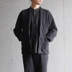 LAMOND (ラモンド) LM-O-113-TM [THERMO TWILL NO COLLAR JACKET] サーモツイル ノーカラージャケット (CHARCOAL)