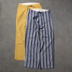 MASTER & CO（マスターアンドコー） [ STRIPED COTTON LONG TOROUSERS / DRAWSTRING ] ストライプドコットンロングトラウザー/ドローストリング (NAVY STRIPE) (YELLOW STRIPE)