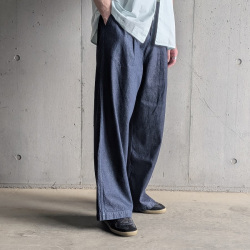 MASTER & CO（マスターアンドコー） [ ONE WASHED DENIM WIDE TOROUSERS ] ワンウォッシュド デニム　ワイドトラウザー (INDIGO)