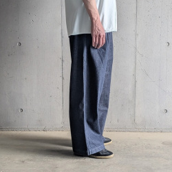 MASTER & CO（マスターアンドコー） [ ONE WASHED DENIM WIDE TOROUSERS ] ワンウォッシュド デニム　ワイドトラウザー (INDIGO)