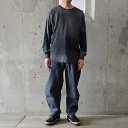 　MOOJIMOOJI ( ムージームージー ) MOO-25F-9 [CLASSIC WAFFLE THERMAL AGED] クルーネックワッフルサーマルニット (BLACK)  