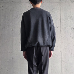 　MOOJIMOOJI ( ムージームージー ) MOO-25F-2 [OVERSIZE KANGAROO POCKET CREW AGED] クルーネック カンガルーポケット クルーネック スウェット (PURPLE) (NAVY) (BLACK) 