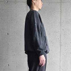　MOOJIMOOJI ( ムージームージー ) MOO-25F-2 [OVERSIZE KANGAROO POCKET CREW AGED] クルーネック カンガルーポケット クルーネック スウェット (PURPLE) (NAVY) (BLACK) 