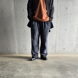 　MOOJIMOOJI ( ムージームージー ) MOO-25F-5 [SWEAT 04 PANTS] ワイド スウェットパンツ (BLACK) 