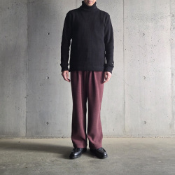 NIGEL  CABOURN (ナイジェルケーボン)  [MAINE LINE]  80510020125 [TURTLE NECK - WAFFLE] タートルネック ワッフル  (BLACK)