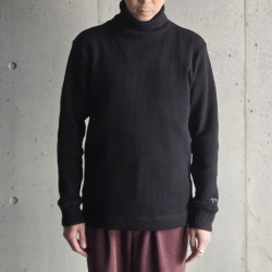 NIGEL  CABOURN (ナイジェルケーボン)  [MAINE LINE]  80510020125 [TURTLE NECK - WAFFLE] タートルネック ワッフル  (BLACK)