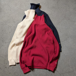 NIGEL  CABOURN (ナイジェルケーボン)  [MAINE LINE] 80530020025  [TURTLE NECK - WAFFLE] タートルネック ワッフル (IVORY) (NAVY) (RED)