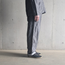 NIGEL  CABOURN (ナイジェルケーボン)  [LYBRO (ライブロ)] 80521350020 [PT02-02 ANGLED PANT - LINEN DENIM] アングルドパンツ - リネンデニム (INDIGO)
