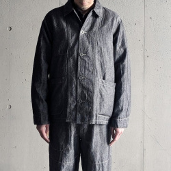 NIGEL  CABOURN (ナイジェルケーボン)  [LYBRO (ライブロ)] 80521380020 [JK03-02 CHORE JACKET - LINEN DENIM] チョアジャケット - リネンデニム (INDIGO)