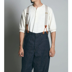 NIGEL  CABOURN (ナイジェルケーボン)  [MAINE LINE] 80470064001 [US ARMY SUSPENDER -LINEN] USアーミーサスペンダー リネン (IVORY)