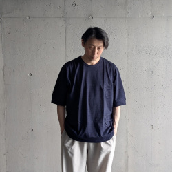 Re made in tokyo japan (アールイーメイドイントウキョウジャパン) No6326S-CT [ Half Sleeve Wide Dress T-Shirt Indigo ] ハーフスリーブ ワイド ドレス Tシャツ インディゴ (INDIGO) (LIGHT INDIGO) 
