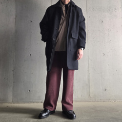 NIGEL  CABOURN (ナイジェルケーボン)  [MAINE LINE]  80510020125 [TURTLE NECK - WAFFLE] タートルネック ワッフル  (BLACK)