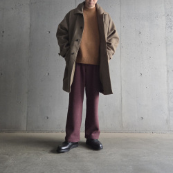 STILL BY HAND (スティルバイハンド)  [ CO03253 ] W/N balcollar coat ウールナイロン バルカラーコート (KHAKI BEIGE) (BLACK NAVY)