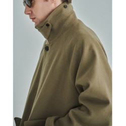 STILL BY HAND (スティルバイハンド)  [ CO03253 ] W/N balcollar coat ウールナイロン バルカラーコート (KHAKI BEIGE) (BLACK NAVY)