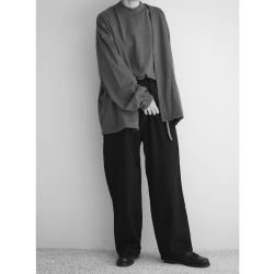 STILL BY HAND (スティルバイハンド)   [ CS07253 ] Mixed colour cardigan ミックスドカラーカーディガン (BLUE CHARCOAL)