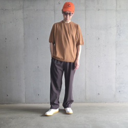 STILL BY HAND (スティルバイハンド)  [ KN01252 ] Linen/Cotton Knit Tee リネンコットン ニットTEE (BRICK) (GRAY CHARCOAL)