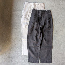 STILL BY HAND (スティルバイハンド)  [ PT02262 ]  Linen 2Tuck Tapered Pants / リネン 2タックテーパードパンツ (TAUPE) (CHARCOAL)