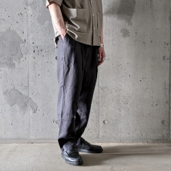 STILL BY HAND (スティルバイハンド)  [ PT02262 ]  Linen 2Tuck Tapered Pants / リネン 2タックテーパードパンツ (TAUPE) (CHARCOAL)