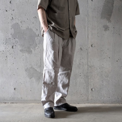 STILL BY HAND (スティルバイハンド)  [ PT02262 ]  Linen 2Tuck Tapered Pants / リネン 2タックテーパードパンツ (TAUPE) (CHARCOAL)