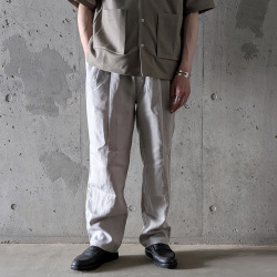 STILL BY HAND (スティルバイハンド)  [ PT02262 ]  Linen 2Tuck Tapered Pants / リネン 2タックテーパードパンツ (TAUPE) (CHARCOAL)