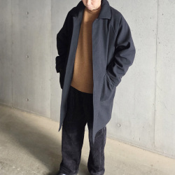 STILL BY HAND (スティルバイハンド)  [ CO03253 ] W/N balcollar coat ウールナイロン バルカラーコート (KHAKI BEIGE) (BLACK NAVY)