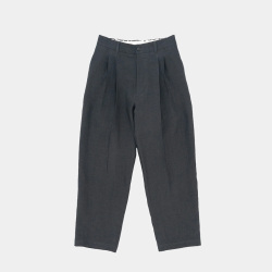 STILL BY HAND (スティルバイハンド)  [ PT07252 ] Linen 2Tuck Wide Tapered Pants /リネン2タックワイドパンツ (GREIGE) (BLUE CHARCOAL)