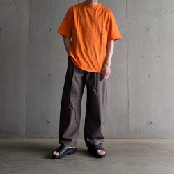 STILL BY HAND (スティルバイハンド)  [ PT09262 ] Typewriter Cotton Wide Pants / タイプライター コットン ワイドパンツ (BROWN CHARCOAL) (INK BLACK)