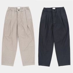 STILL BY HAND (スティルバイハンド)  [ PT02253 ] Garment-dye deep tuck pants/ガーメントダイ ディープタック パンツ (GREIGE) (BLUE CHARCOAL)