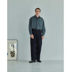 STILL BY HAND (スティルバイハンド)  [ SH01253 ] Garment-dye over shirt ガーメントダイオーバーシャツ (
BLUE GREY) (PALE ORANGE)