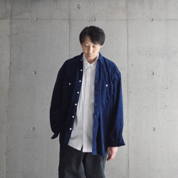 SUNNY ELEMENT (サニーエレメント) [CANYON SHIRT]　デッドストック インディゴベロア シャツ (INDIGO)