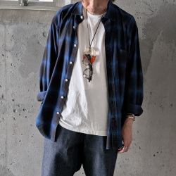 SUNNY ELEMENT (サニーエレメント) [ SLEEPING SHIRTS 3/4 ]　スリーピングシャツ 3/4 (BLACK/BLUE CHECK)