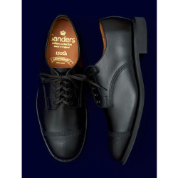 SANDERS (サンダース) 2681BRG [150TH ANNIVERSARY MILITARY DERBY SHOE]　150周年限定モデル ロシアンカーフ/ボックスカーフ ダービーシューズ / ストレートチップシューズ (BLACK)